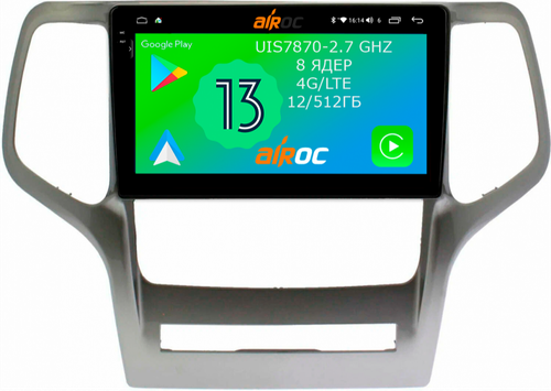 Магнитола для Jeep Grand Cherokee 2010-2013 - Airoc 2K AU-2205 на Android 13, TS20, 12/512Гб, SIM-слот
