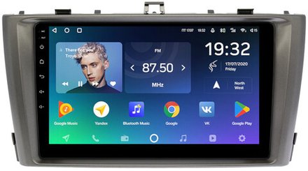 Магнитола для Toyota Avensis 2008-2015 (рамка серая) - Teyes CC2 PLUS Android 10, ТОП процессор, 4-64, SIM-слот