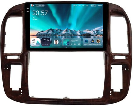 Магнитола для Toyota Land Cruiser 100, Lexus LX470 1998-2002 (кондиционер или климат внизу, рамка дерево) - Teyes CC4 монитор 9.2" 2K QLED на Android 14, Snapdragon 680, DSP, CarPlay, 4G SIM-слот