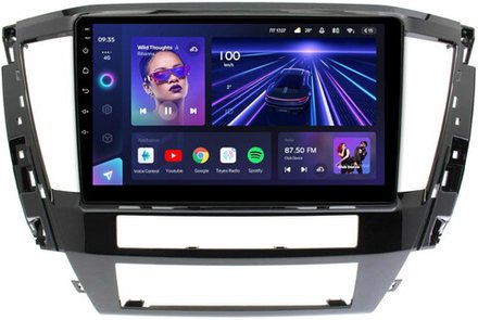 Магнитола для Mitsubishi Pajero Sport 3 2020-2024, Montero Sport (прямоугольный климат, рамка 10) - Teyes CC3L на Android 10, 8-ядер, CarPlay, 4G SIM-слот