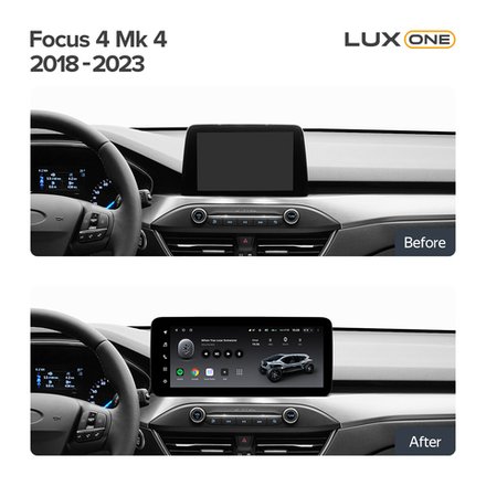 Магнитола для Ford Focus 4 2018-2024+ - Teyes LUX ONE ROUND монитор 12.3" 2K QLED на Android 10, CarPlay, 4G SIM-слот