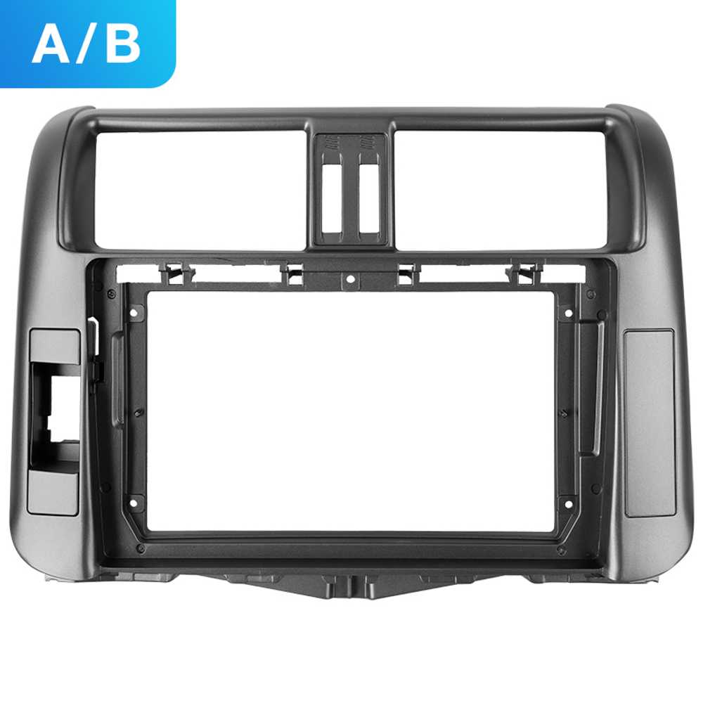 Комплект рамки с разъёмами 9"+can Toyota Prado 150 2009-2013 черная (A)