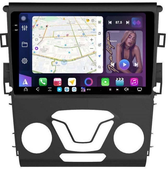Магнитола для Ford Mondeo 5 2015-2019 - FarCar GX377M монитор 9.5" 2K QLED на Android 14, TS20, 6+128Гб, CarPlay, 4G SIM-слот