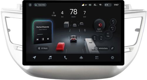 Магнитола для Hyundai Tucson 3 2015-2018 (без штатной КЗВ, рамка серебро) - Teyes CC4-PRO монитор 13" 2K QLED на Android 13, Snapdragon 778G, ИИ, CarPlay, DSP, 4G SIM-слот