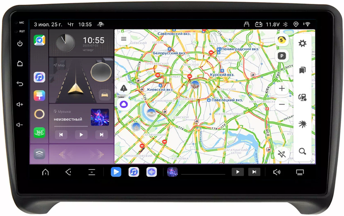 Магнитола для AUDI TT 2006-2014 (8J) - Kuberg QLed, Android 13, Быстрейшая, CarPlay, SIM-слот