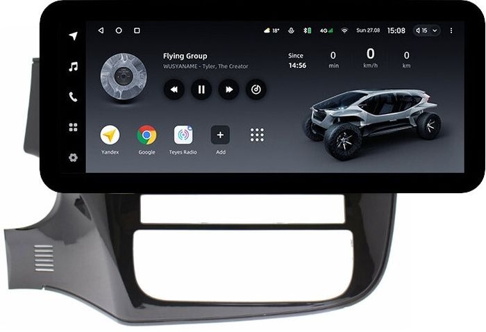 Магнитола для Mitsubishi Outlander 3 2012-2022 (левый руль, рамка 10) - Teyes LUX ONE ROUND монитор 12.3" 2K QLED на Android 10, CarPlay, 4G SIM-слот