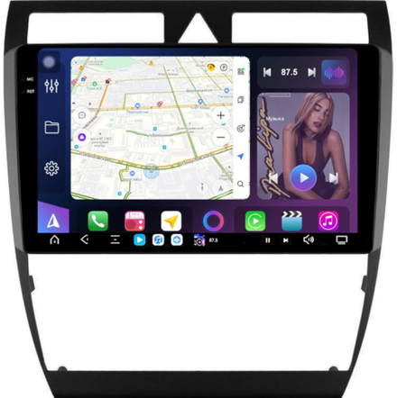 Магнитола для Audi A6 C5 2001-2004 - FarCar XXL102M монитор 9.5" 2K QLED на Android 14, TS20, 8+256Гб, CarPlay, 4G SIM-слот