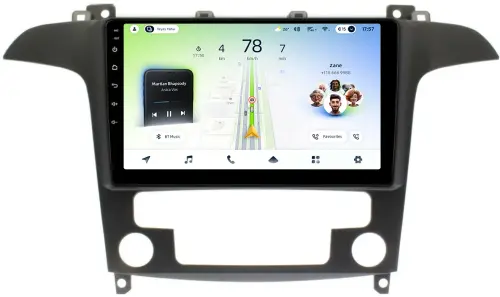 Магнитола для Ford S-Max, Galaxy 2 2006-2015 (климат) - Teyes CC4L монитор 9" IPS на Android 14, Быстрая, Snapdragon 662, CarPlay, 4G SIM-слот