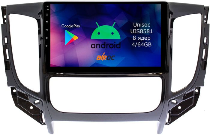 Магнитола для Mitsubishi L200 5 2015-2019 (климат), Pajero Sport 3 2016-2023 (МКПП), FIAT Fullback - Airok RM-2616 Android 12, 8-ядер, 4/64Гб, SIM-слот