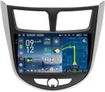 Магнитола для Hyundai Solaris 1 2010-2016 (рамка серебристо-черная тип 3) - Teyes CC4-PRO монитор 9.5" 2K QLED на Android 13, Snapdragon 778G, ИИ, CarPlay, DSP, 4G SIM-слот
