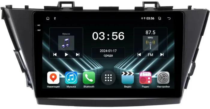 Магнитола для Toyota Prius Alpha 40 2014-2021 (правый руль) - FarCar DX9-9533F2 монитор 9.5" IPS на Android 13, 4+64Гб, CarPlay