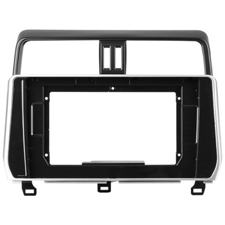 Комплект рамки с разъёмами 10"+can Toyota Prado 150 2017-2022 серебро без кнопок
