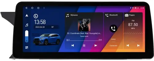 Магнитола для Mercedes-Benz C-класс (W204) 2011-2014 - Canbox H-Line 0105 монитор 12.3" QLED в стиле BMW на Android 10, Быстрая, ТОП-процессор, CarPlay, 4G SIM-слот
