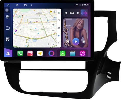 Магнитола для Mitsubishi Outlander 3 2012-2021 (правый руль, рамка 9) - FarCar BX877 монитор 13" 2K QLED на Android 13, Быстрая, CarPlay, 4G SIM-слот