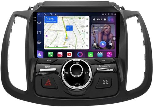 Магнитола для Ford Kuga 2 2017-2019 (SYNC 3, рамка с кнопками тип 2) - FarCar BM9-2K-8029F2B монитор 9.5" 2K QLED на Android 14, TS10, 4+32Гб, CarPlay, 4G SIM-слот