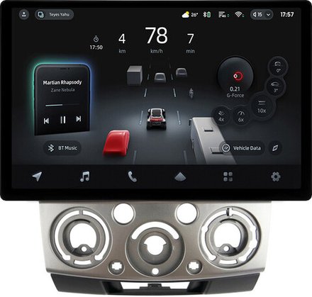 Магнитола для Ford Ranger 2, Mazda BT-50 2007-2011 (рамка серебро) - Teyes CC4-PRO монитор 13" 2K QLED на Android 13, Snapdragon 778G, ИИ, CarPlay, DSP, 4G SIM-слот