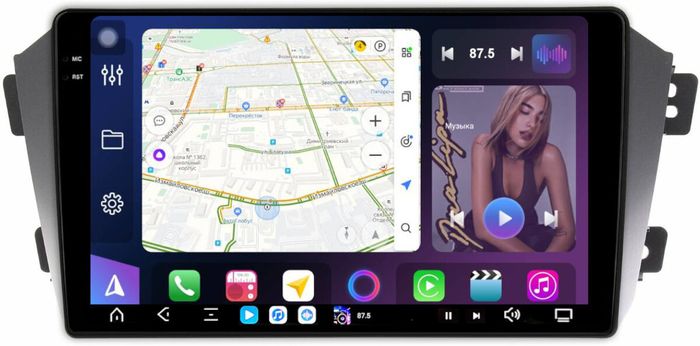 Магнитола для Geely Emgrand X7 2013-2018 - FarCar XXL3267M монитор 9.5" 2K QLED на Android 14, TS20, 8+256Гб, CarPlay, 4G SIM-слот