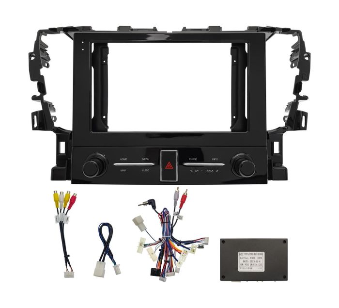 Комплект рамки с разъёмами 10" Toyota Alphard H30, Velfire 2015-2022 с кнопками (JBL более 10 динамиков)