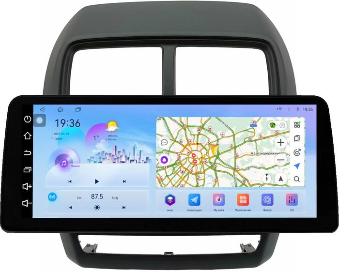 Магнитола для Mitsubishi ASX 2017+ (рамка 9) - FarCar монитор 12.3" 2K QLED на Android 14, Быстрая, CarPlay, 4G SIM-слот