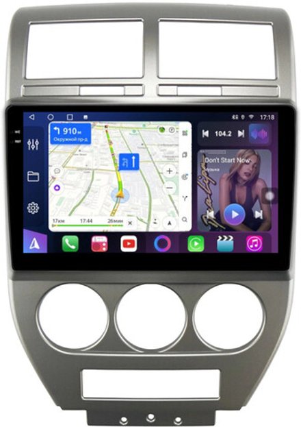 Магнитола для Jeep Compass 2006-2010 - FarCar 9615 монитор 10.36" QLED на Android 14, TS18, CarPlay, 4G SIM-слот