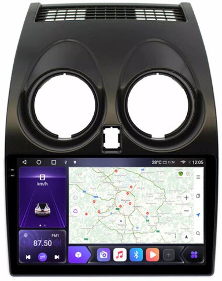 Магнитола для Nissan Qashqai J10 2006-2013, Dualis - Kuberg OL-9662 QLed+2K, Android 12, TS10, CarPlay, 4G SIM-слот