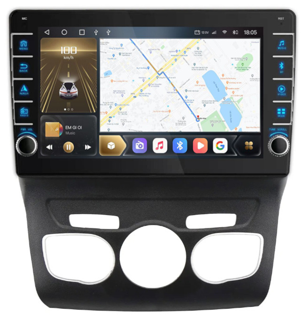 Магнитола для Citroen C4/DS4 2010+ (поддержка БК) - Kuberg OL-1933 (кнопки и крутилки), Android 12, TS10, CarPlay, 4G SIM-слот