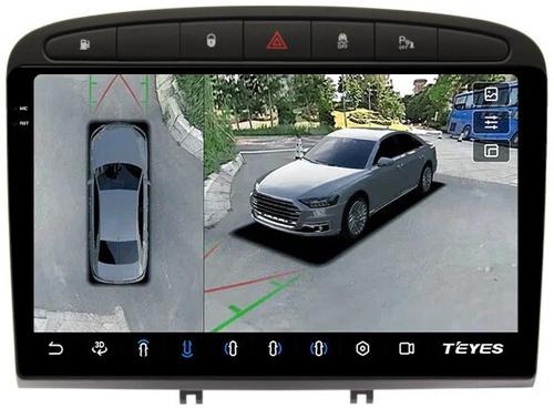 Магнитола для Peugeot 308 2007-2014, 408 2012-2022 - Teyes CC3-2K-360 на Android 10, 2K QLED, 6Гб+128Гб, CarPlay, 4G SIM-слот, 4 камеры в комплекте