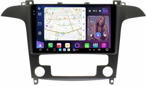 Магнитола для Ford S-Max, Galaxy 2 2006-2015 (климат) - FarCar GX3028M монитор 9.5" 2K QLED на Android 14, TS20, 6+128Гб, CarPlay, 4G SIM-слот