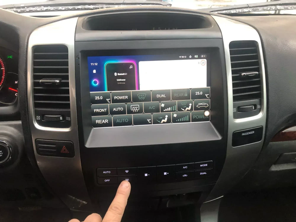 Магнитола для Lexus GX470 J120, Toyota Land Cruiser Prado 120 (климат на большом экране) - Parafar PF456LUX3FHD на Android 13, 8-ядер, 2Гб+32Гб, CarPlay, 4G SIM-слот