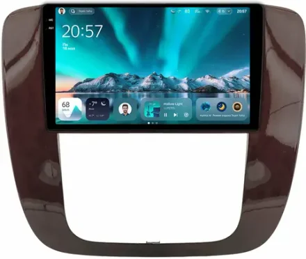 Магнитола для Chevrolet Tahoe 900 2006-2014 (рамка дерево) - Teyes CC4 монитор 9.2" 2K QLED на Android 14, Snapdragon 680, DSP, CarPlay, 4G SIM-слот