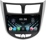 Магнитола для Hyundai Solaris 1 2010-2016 (рамка серебристо-черная тип 3) - FarCar S280 монитор 9.5" IPS на Android 13, CarPlay