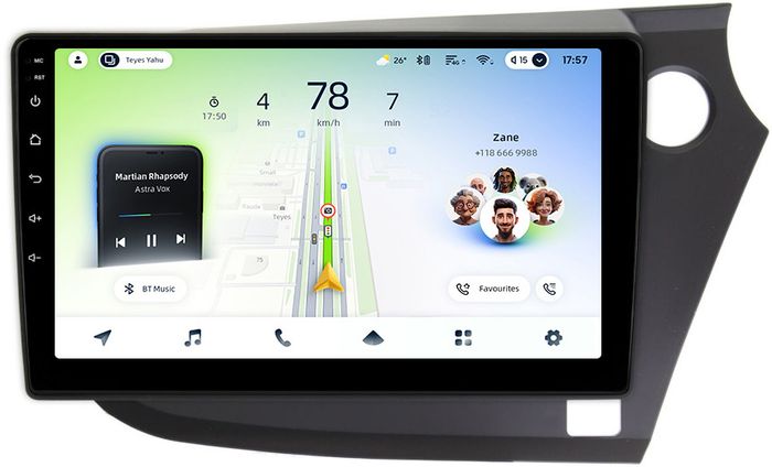 Магнитола для Honda Insight 2 2009-2014 (правый руль) - Teyes CC4L монитор 9" IPS на Android 14, Быстрая, Snapdragon 662, CarPlay, 4G SIM-слот